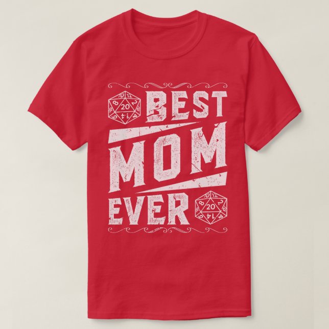 D20 Dice Best Mamma någonsin Game Master Tabletop  T Shirt (Design framsida)