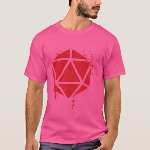 D20 Dice Blood Red Spray Paint Tabletop RPG-spel T Shirt