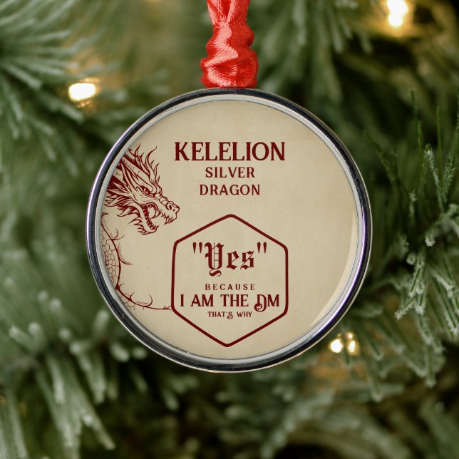 D20 Dice Celtic Dragon DND RPG eftersom DM Gamer Julgransprydnad Metall (Träd)