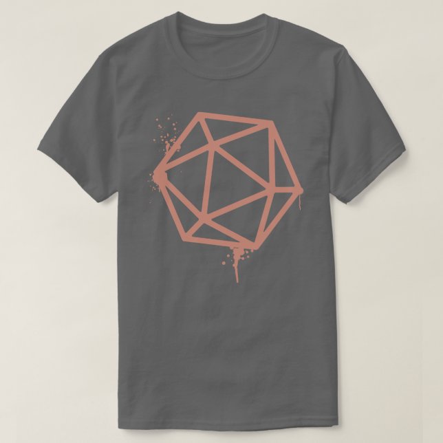 D20 Dice Flesh Pink Paint Tabletop RPG Gaming T Shirt (Design framsida)