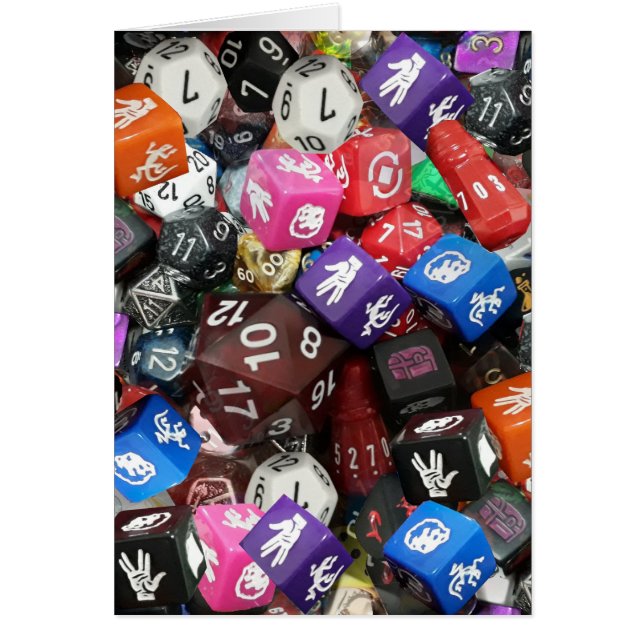 d20-dice hälsningskort (Framsidan)