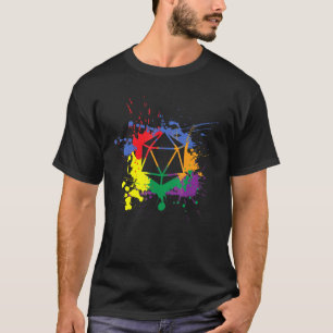 D20 Dice Lgbtq Unity Pride Geek Rainbow Roleplay i T Shirt