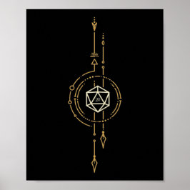 D20 Dice of the Skogsvaktare Minimalist Tabletop R Poster