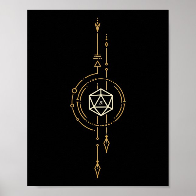 D20 Dice of the Skogsvaktare Minimalist Tabletop R Poster (Framsidan)