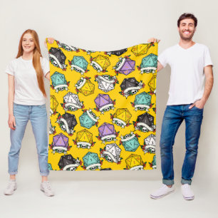 D20 Dice Set Mönster Fleecefilt