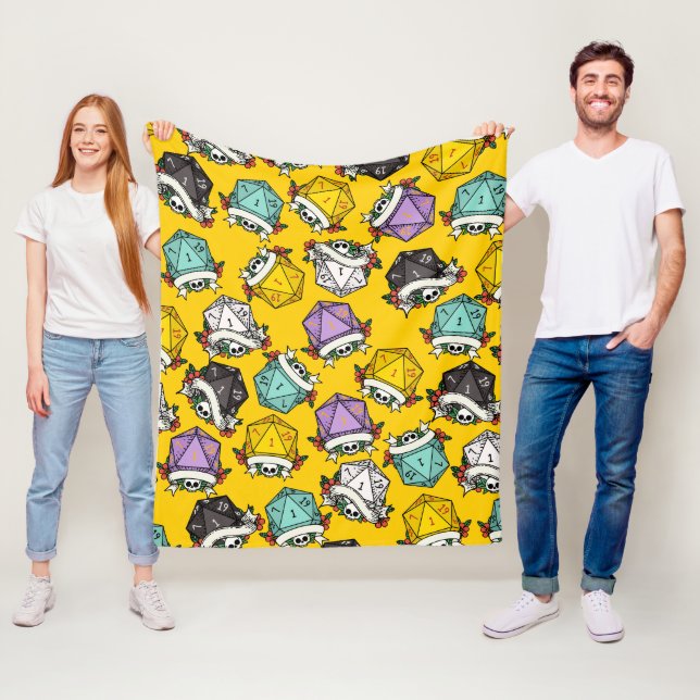 D20 Dice Set Mönster Fleecefilt (På plats)