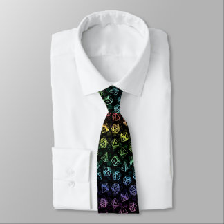 D20 Dice Set Mönster (Rainbow) Neck Tie Slips