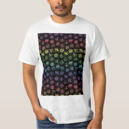D20 Dice Set Mönster (regnbåge)-grafik T-Shirt