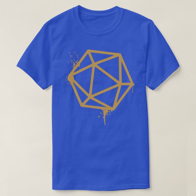 D20 Dice Spray Paint Bronze T Shirt (Design framsida)