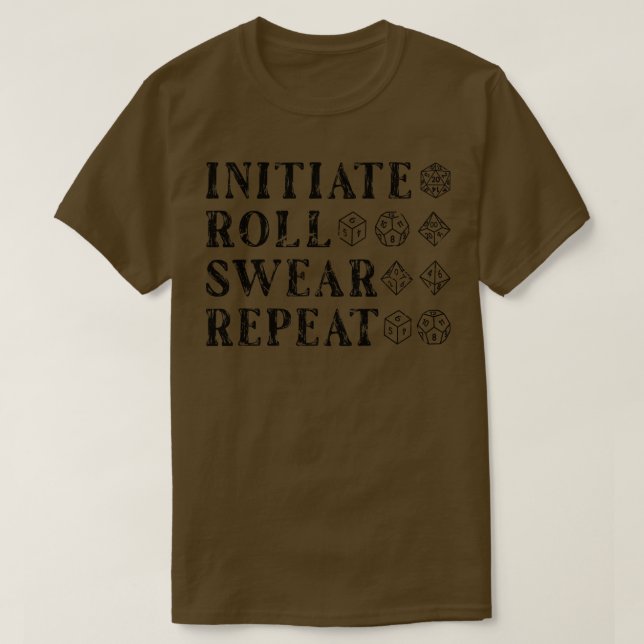 D20 Dice Tabletop DM Roleplay T Shirt (Design framsida)