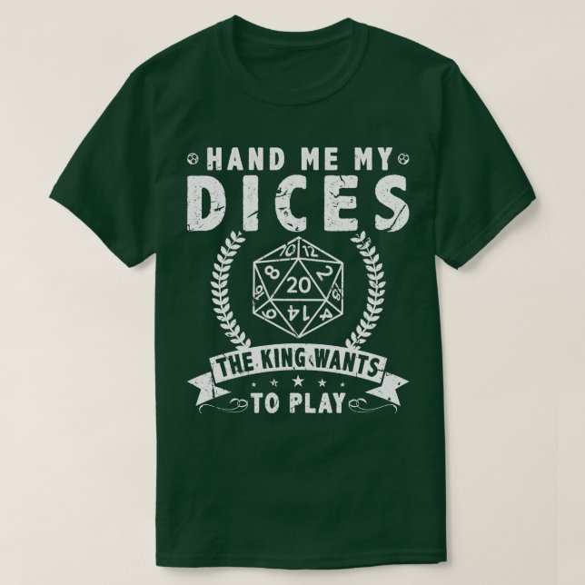 D20 Dice Tabletop RPG Roleplay 1 T Shirt (Design framsida)