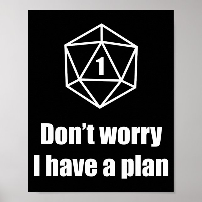 D20 Fail Dont Worry I Have A Plan  Poster (Framsidan)