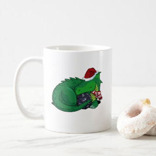 D20 grön drake - helgdagupplaga kaffemugg