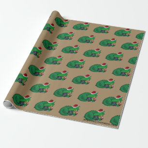 D20 grön drake - helgdagupplaga presentpapper