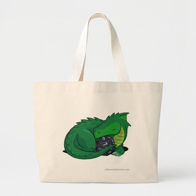 D20-Grönt Dragon Jumbo Tygkasse (Framsidan)