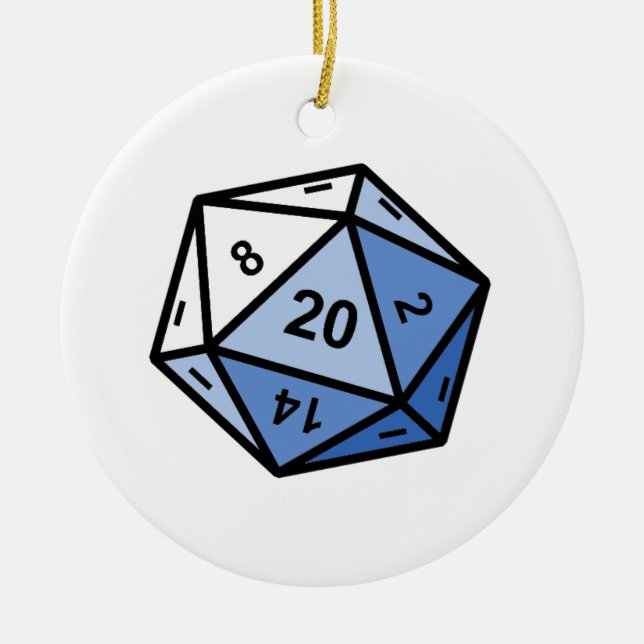 d20 julgransprydnad keramik (Framsidan)