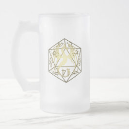 D20 Keltiska draken DND Frosted Mugg