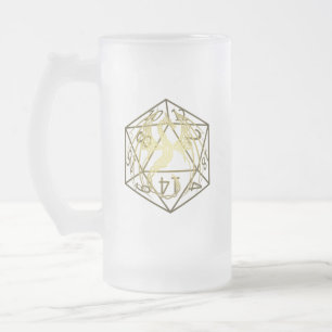 D20 Keltiska draken DND Frosted Mugg