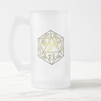 D20 Keltiska draken DND Frosted Mugg