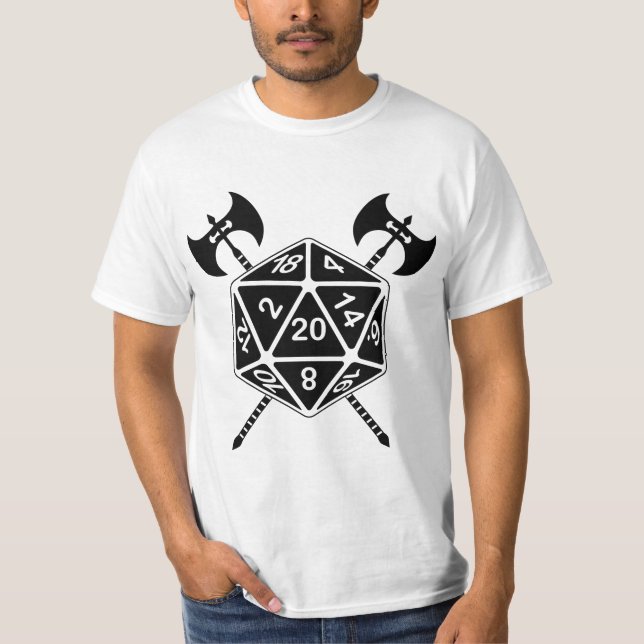 D20 Ris med axlar T Shirt (Framsida)
