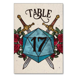 D20 Rosor RPG Bröllops Bordnummer Bordsnummer