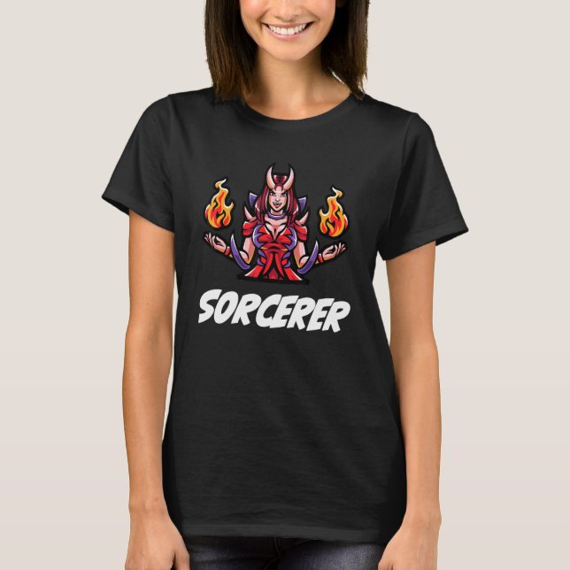 D20 Rpg Drakar Brädspel Dungeon Klass Trollkarl T Shirt (Framsida)