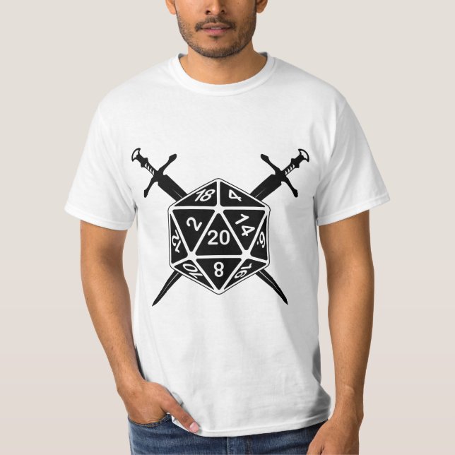 D20 Sot med svärd T Shirt (Framsida)