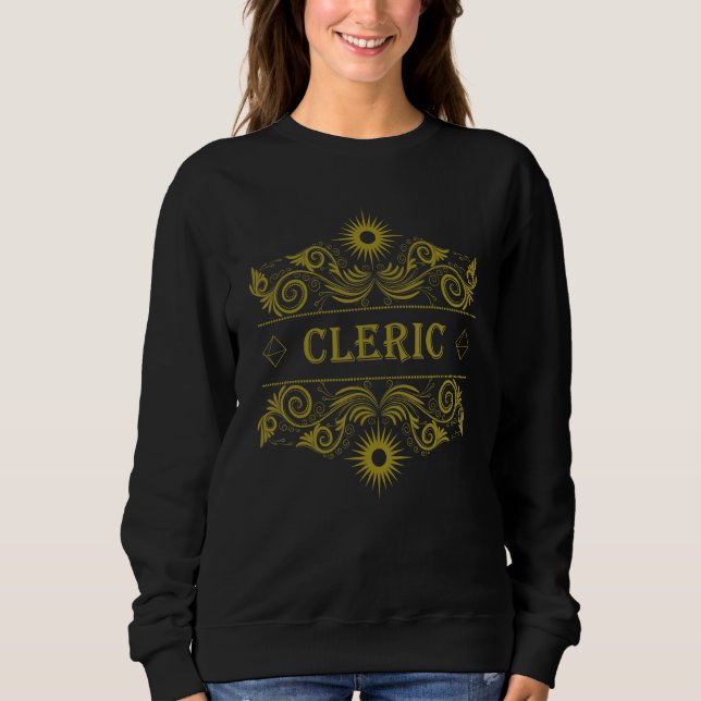D20 Tärning Präst RPG Klass Bordrollspel T Shirt (Framsida)