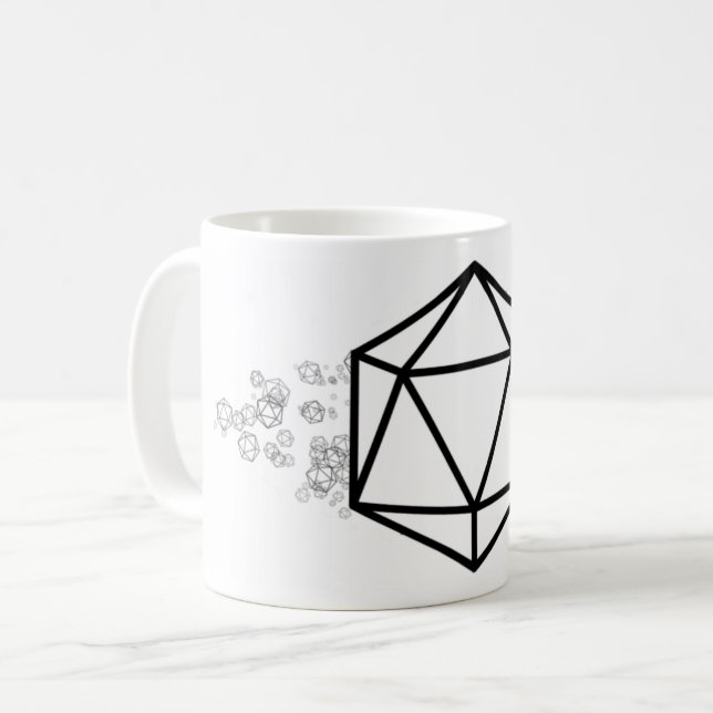 D20 Tjugosidig död  Kaffemugg (Framsida vänster)