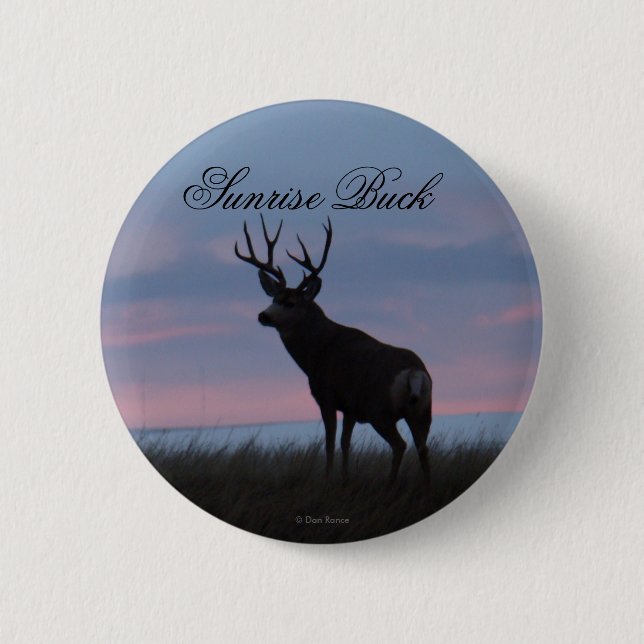 D3 Mula hjort Buck Sunrise Buck Knapp (Framsida)