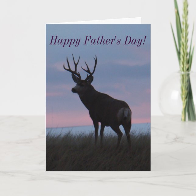 D3 Mula hjort Buck Sunrise Buck Kort (Framsida)