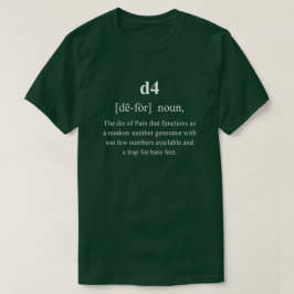 d4 Roligt Speltärning Definition Med Vit Text T Shirt
