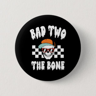 D 2: Bone fantila 2:a födelsedagen Halloween Skele Knapp