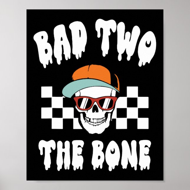 D 2: Bone fantila 2:a födelsedagen Halloween Skele Poster (Framsidan)