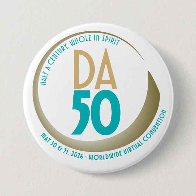 D.A. 50-årsjubileumskonventdesign Knapp (Framsida)