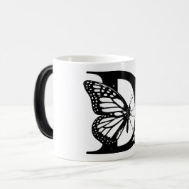 D Alphabet black butterfly Magisk Mugg