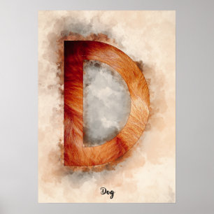 D är avsett för Hund Poster