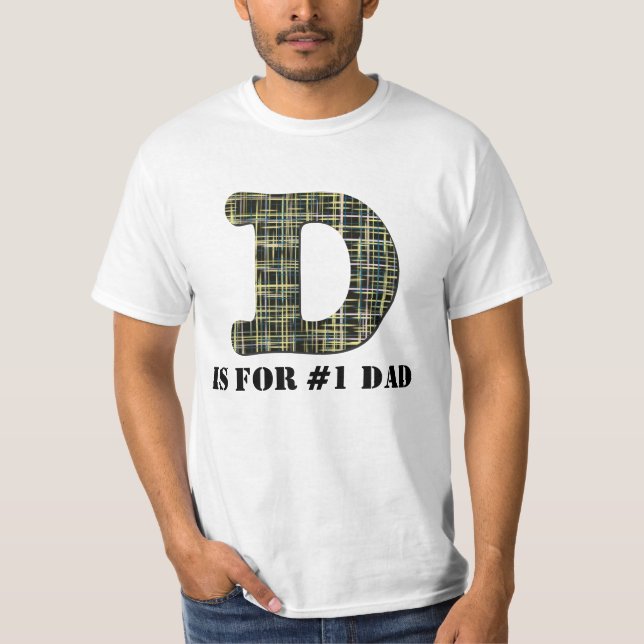 D är för ... #1Pappa med Namn på baksidan T Shirt (Framsida)