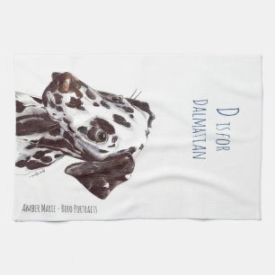 D är för Dalmatian - lever och vit Kökshandduk