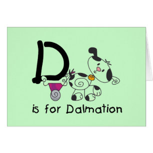 D är för Dalmation T-tröja och gåvor Hälsningskort