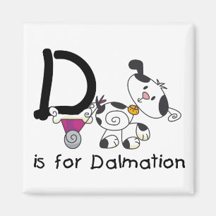 D är för Dalmation T-tröja och gåvor Magnet