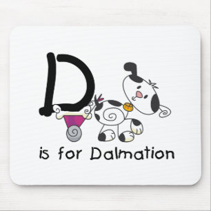 D är för Dalmation T-tröja och gåvor Musmatta