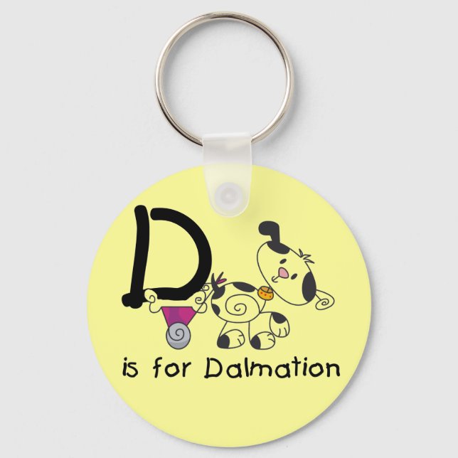 D är för Dalmation T-tröja och gåvor Nyckelring (Framsida)