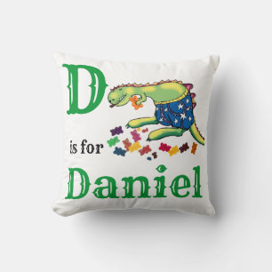D är för Daniel baby pojke Kudde