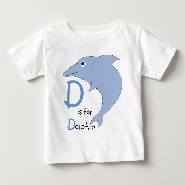 D är för delfinskjorta T T-shirt (Framsida)