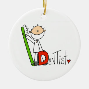 D är för dentist julgransprydnad keramik