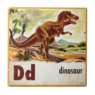 D är för Dinosaur Kakelplatta