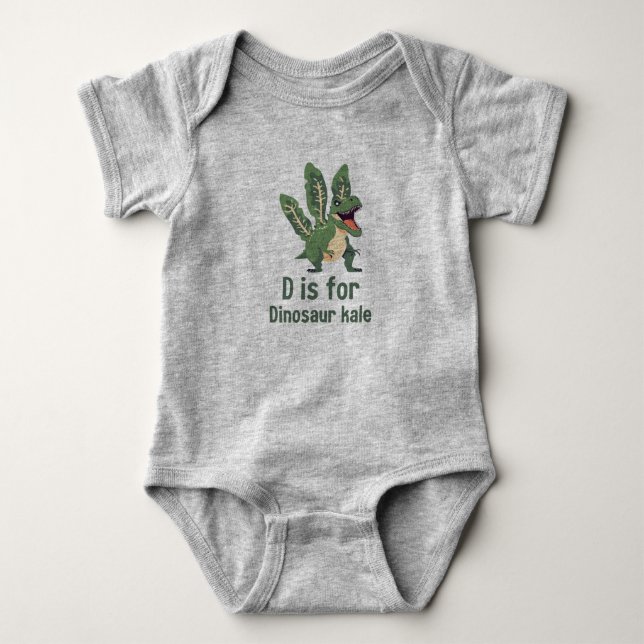 D är för Dinosaur Kale - Grönt Veggie Alphabet D T Shirt (Framsida)