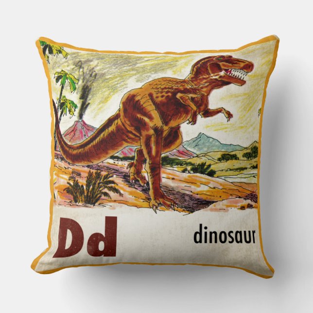 D är för Dinosaur Kudde (Framsida)