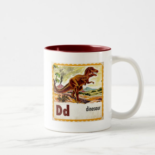 D är för Dinosaur Två-Tonad Mugg (Höger)